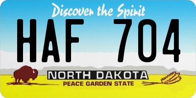 ND license plate HAF704