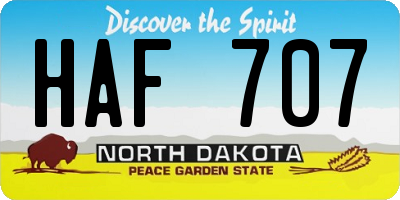 ND license plate HAF707