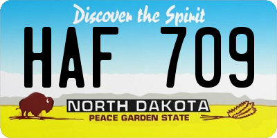 ND license plate HAF709