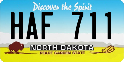 ND license plate HAF711