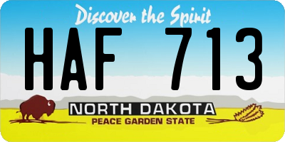 ND license plate HAF713