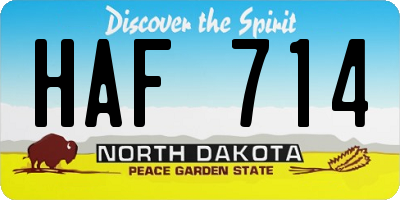 ND license plate HAF714