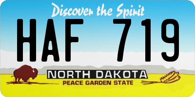 ND license plate HAF719