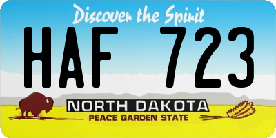 ND license plate HAF723