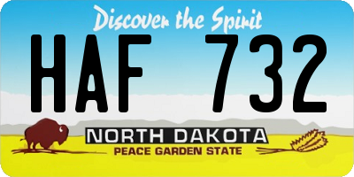 ND license plate HAF732