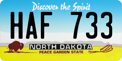 ND license plate HAF733