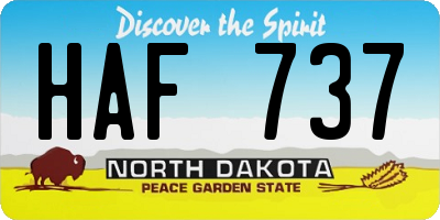 ND license plate HAF737