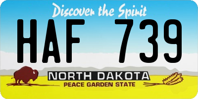 ND license plate HAF739