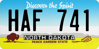 ND license plate HAF741