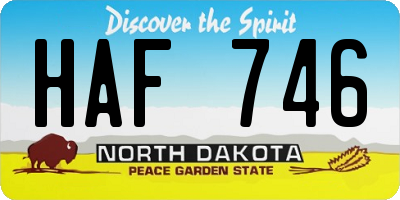 ND license plate HAF746