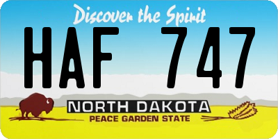 ND license plate HAF747