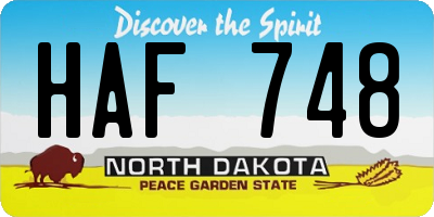 ND license plate HAF748