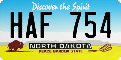 ND license plate HAF754