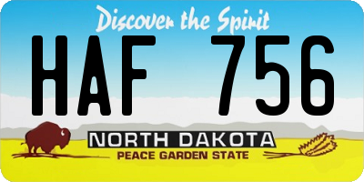 ND license plate HAF756