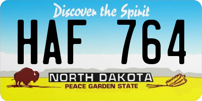 ND license plate HAF764