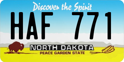 ND license plate HAF771