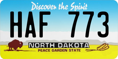 ND license plate HAF773