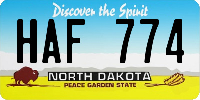 ND license plate HAF774