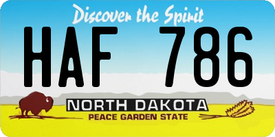 ND license plate HAF786