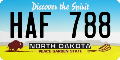 ND license plate HAF788