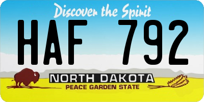 ND license plate HAF792