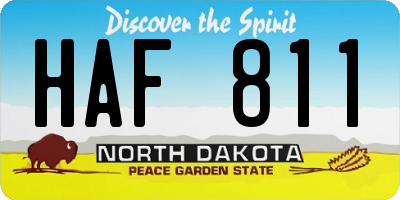 ND license plate HAF811