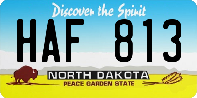 ND license plate HAF813