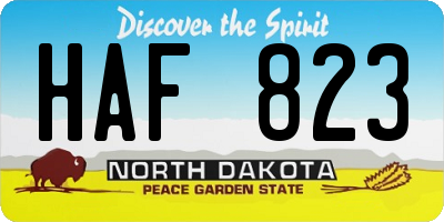 ND license plate HAF823