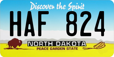 ND license plate HAF824