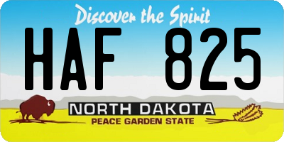 ND license plate HAF825