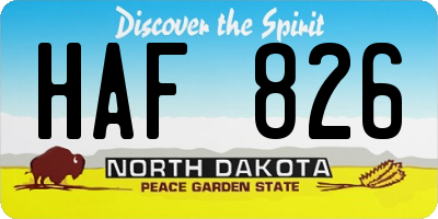 ND license plate HAF826