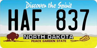 ND license plate HAF837