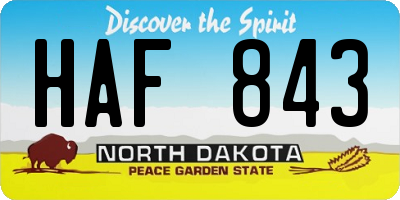 ND license plate HAF843