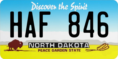 ND license plate HAF846