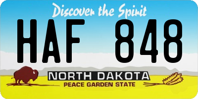 ND license plate HAF848