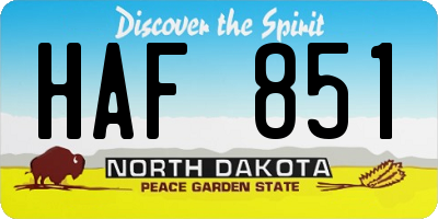 ND license plate HAF851