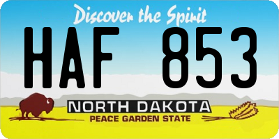 ND license plate HAF853