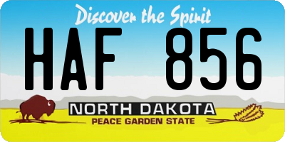 ND license plate HAF856