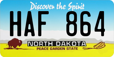 ND license plate HAF864