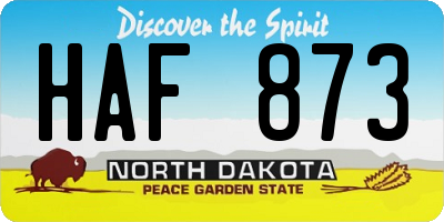 ND license plate HAF873