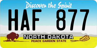 ND license plate HAF877