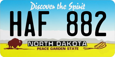 ND license plate HAF882