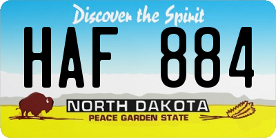 ND license plate HAF884