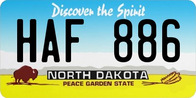 ND license plate HAF886