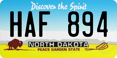 ND license plate HAF894