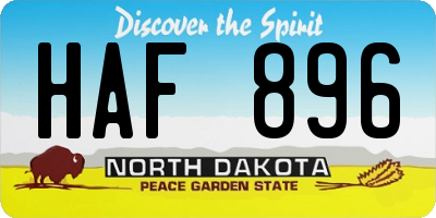 ND license plate HAF896