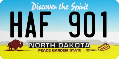 ND license plate HAF901