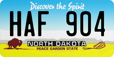 ND license plate HAF904