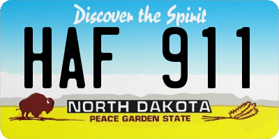 ND license plate HAF911