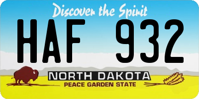 ND license plate HAF932